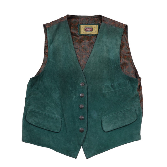 American Best Clothing Co Women M Vest Leather Suede Snap Button Pocket VTG - Picture 1 of 6